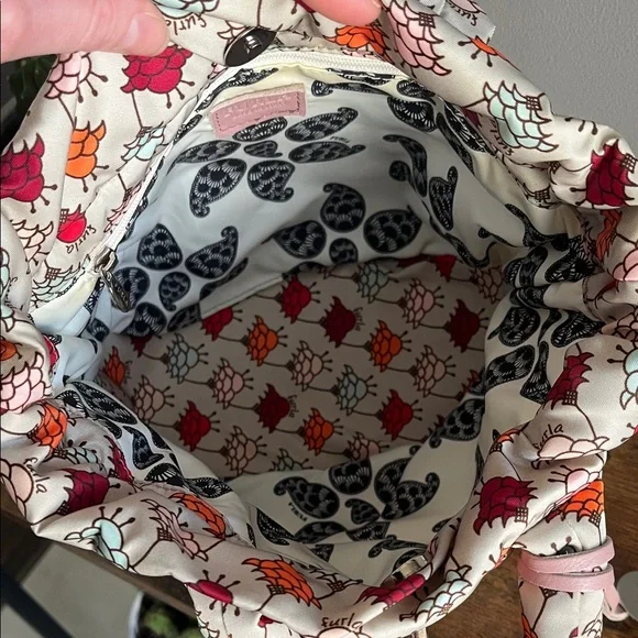 Furla Puffer Bag Light Blue with Dandelion Paisley Design